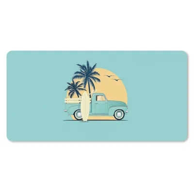 Produktbild von MuchoWow® Mauspad Mousepad Bus - Palme - Surfbrett - Sommer 60x30 cm - Mousepads - Maus Mat - Pad - Mausunterlage - Nachhaltig