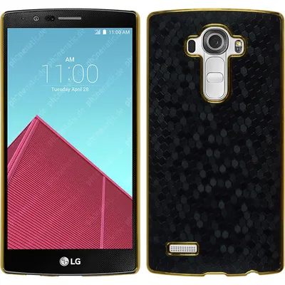 Produktbild von PhoneNatic Case kompatibel mit LG G4 - Hülle schwarz Hexagon Hard-case + 2 Schutzfolien