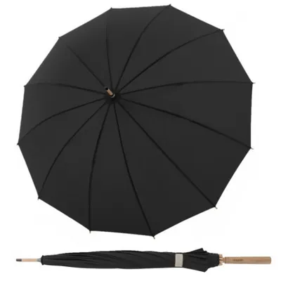 Zdjęcie produktu dla doppler stick parasol Nature Long Bamboo Uni Black czarny