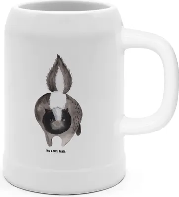 Produktbild von Mr. & Mrs. Panda Humpen Stinktier Angriff - Weiß - Geschenk, wütend, Skunk, Bierhumpen, Drohung, Bierbecher, Bier Seidel, Krug, Raubtier, Wildtier