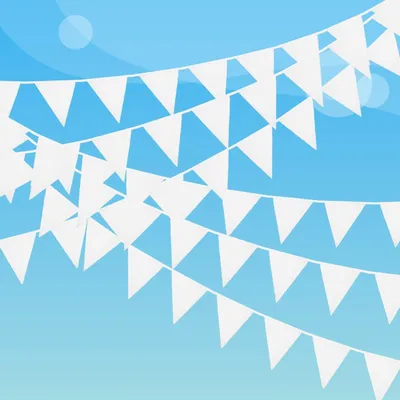 Image de Guirlande de 10 mètres avec 40 drapeaux blancs pour la décoration