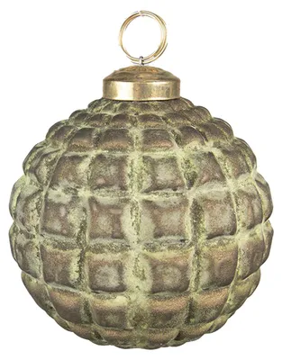 Image de Clayre & Eef Boule de Noël Ø 10 cm Vert Marron Verre