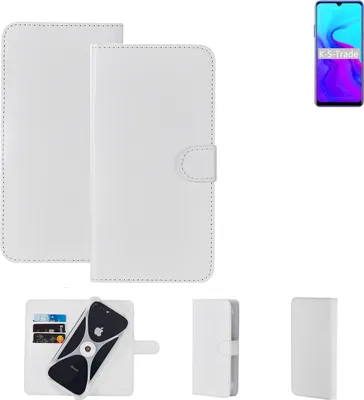 Produktbild von K-S-Trade Handy Hülle Schutz Hülle kompatibel mit Blackview A80 Cover Case Bookstyle Bumper weiß 1x