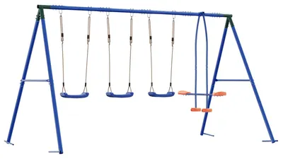 Immagine prodotto di Set altalena da esterno vidaXL multicolore 330 x 185 x 185 cm in acciaio e PE
