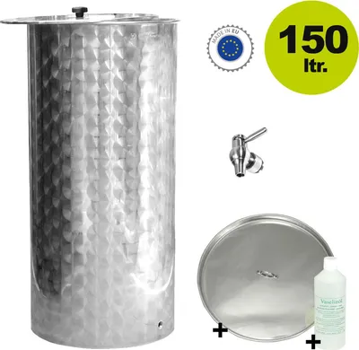 Produktbild von Saftfass Edelstahl mit Schwimmdeckel 150 Liter  Fass für Saft / Most / Apfelsaft