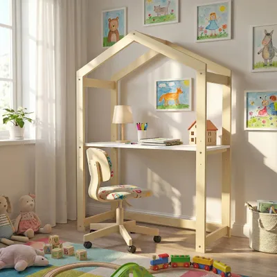 Produktbild von Kinderschreibtisch YOYO / Naturholz und Weiß