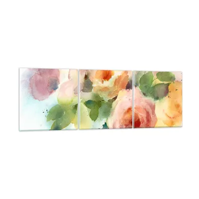 Produktbild von Bilder auf glas - Rose Blume Garten - 150x50cm - Glasbilder - Wandbilder - Kunstdruck - zum Aufhängen bereit - Wanddekoration aus Glas - Glas Bilder - Wandbild auf Glas - 3 Teile - GCA150x50-3910