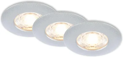 Obrázek produktu pro BRILONER KULANA MINI LED vestavné koupelnové svítidlo, sada 3 kusů, ochrana proti stříkající vodě IP44, plochý design, teplé bílé světlo, stříbrná barva, 6,5 x 2,5 cm