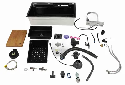 Produktbild von Digitalanzeige Intelligente Küchenspüle schwarz Edelstahl verdickt gebürstete Oberfläche Großes Fassungsvermögen Waschbecken Küchenspüle 80x45x20cm