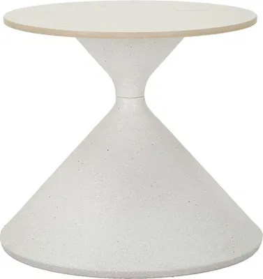 Imagen del producto de Mesita auxiliar de mármol y hierro, diámetro 47,5 x 61,5 cm, color plateado, modelo Mauro Ferretti Hook