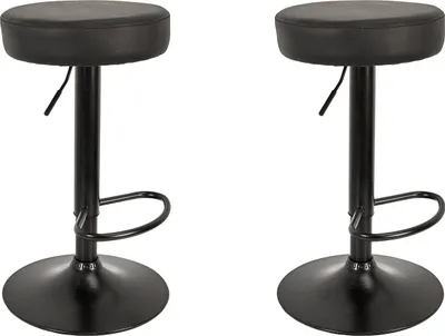 Image de Lot de 2 Tabourets de Bar - HOME DECO FACTORY - Mumford - Réglables - Noirs
