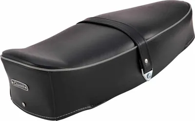Image de Selle SIP Classic bleu foncé avec piping gris sans antivol avec sangle
