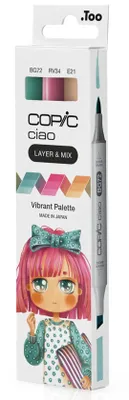 Imagen del producto de COPIC® 220750307 COPIC® Ciao Vibrant Palette Layoutmarker-Set farbsortiert 1,0 + 6,0 mm, 3 St.
