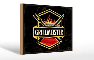 Produktbild von Holzschild Spruch 30x20cm Grillmeister