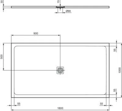 Produktbild von IDEAL STANDARD T5619FR Rechteck-Brausewanne Ultra Flat S +