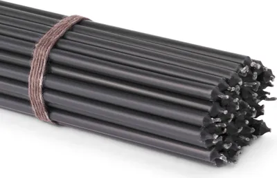 Produktbild von 20x Stabkerzen schwarz Tropffrei L 29cm Ritualkerze Premium Paraffinwachs 36129