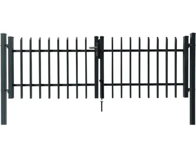 Produktbild von Doppeltor floraworld Porto Aluminium 300 x 100 cm inkl. Torpfosten 7,6 x 7,6 cm zum Einbetonieren anthrazit