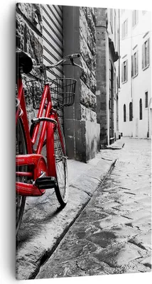 Produktbild von Bild auf Leinwand - Leinwandbild - Straße Fahrrad Kopfsteinpflaster Gebäude - 55x100cm - Wand Bild - Wanddeko - Leinwanddruck - Bilder - Kunstdruck - Leinwand bilder - Wandkunst - PA55x100-3186