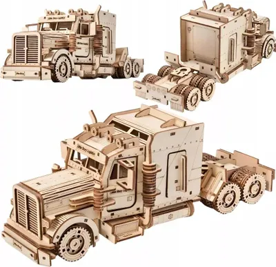 Zdjęcie produktu dla NICE IDEA Drewniane puzzle 3D model ciężarówki E013