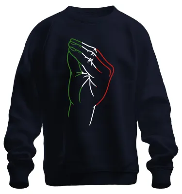Produktbild von Italien Betende Hände Flagge Gebet Glauben Christlich Sweatshirt Pullover, Navy, L