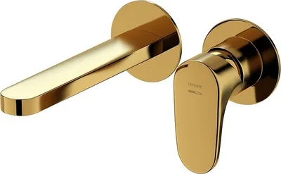 Immagine prodotto di Miscelatore a leva per lavabo INVERTO, incl. corpo di montaggio, oro + leva oro (S951-299)