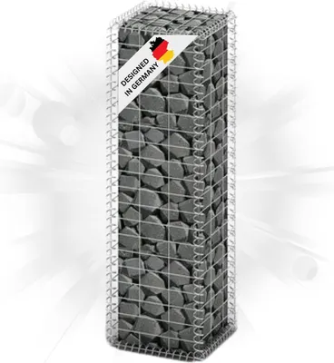Produktbild von DELUKE® Gabionensäule Steinsäule MISA aus Stahl | für Außenbereich | 100x30x30cm | Steinkorb Gabionengitter Ziergabione Steingabione Drahtkorb befüllbar