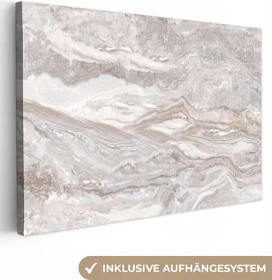 Produktbild von OneMillionCanvasses® - Leinwandbilder - 140x90 cm, Marmor - Steine - Rosa - Textur, Wandbilder Kunstdruck Wanddekoration - Foto auf Leinwand - Gemälde auf Holzrahmen