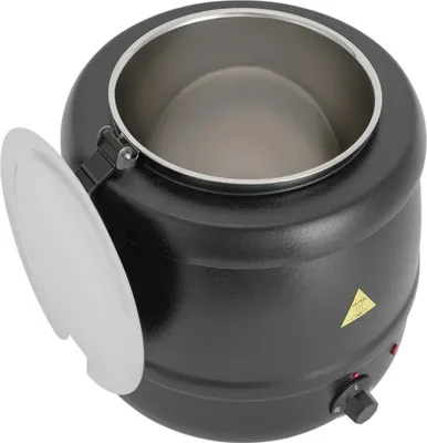 Immagine prodotto di Scaldavivande elettrico - Bollitore da buffet 10 L - 220 V - Temperatura regolabile - 35×38 cm - Ghisa e acciaio inossidabile - Nero