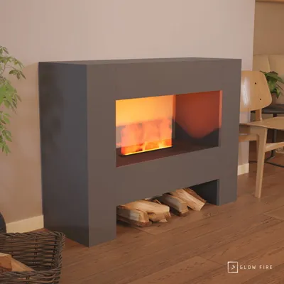 Produktbild von GLOW FIRE Elektrokamin 'Fallada' | Wasserdampf Kamin mit OMC 500 ohne Holz in schwarz als Raumteiler | HxBxT: 90x120x40 cm