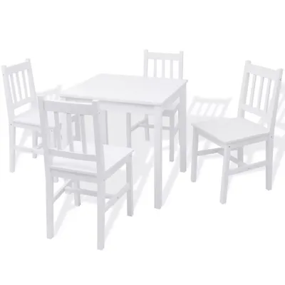 Immagine prodotto di Set di tavoli da pranzo a cinque pezzi in legno di pino bianco