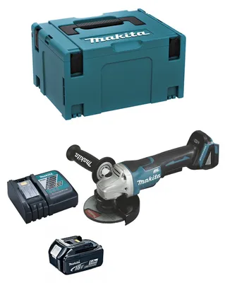 Image de Mini meuleuse d'angle MAKITA DGA508RTJ1 (1 x 5,0 Ah + DC18RC + MAKPAC 3)