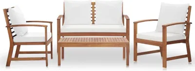 Produktbild von vidaXL 4-tlg. Garten-Lounge-Set mit Kissen Massivholz Akazie
