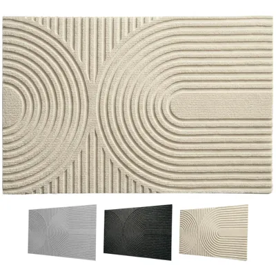 Produktbild von Floordirekt Schmutzfangmatte Circa, waschbare Fußmatte für Innen & Außen, rutschfeste Türmatte flach, wetterfest - Beige Wellen, 60x90 cm
