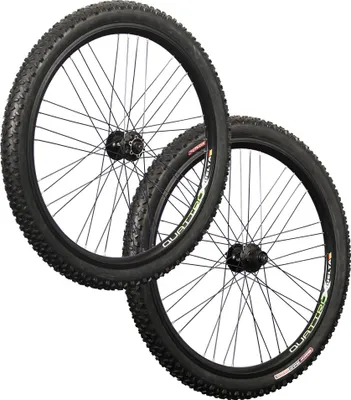 Produktbild von Fahrrad Laufradsatz 26 Zoll Hohlkammer MTB Shimano Disc Set mit Bereifung schwarz