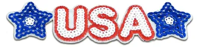 Produktbild von Usa Sterne Mit Pailletten - Aufnäher, Bügelbild, Aufbügler, Applikationen, Patches, Flicken, Zum Aufbügeln, Größe: 12,4 x 3,1 cm