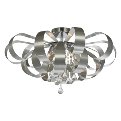 Obrázok produktu pre Stropné svietidlo RIBBON CRYSTAL 6xG9/33W, strieborná/čierna, Ø: 60 H: 34 cm, pätica G9