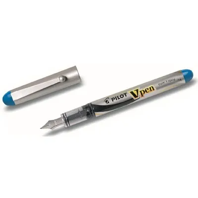 Zdjęcie produktu dla Uchwyt na pióro PILOT V-Pen Silver, szerokość wkładu: 0,4 mm, jasnoniebieski