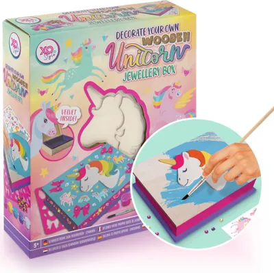 Obrázek produktu pro Kreativní DIY sada, Dřevěná šperkovnice s jednorožcem