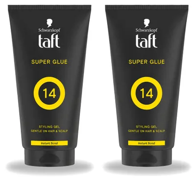 Imagen del producto de 2 unidades de gel fijador Taft Men Power, super adhesivo, 14 - Fijación máxima - 150 ml - Paquete económico