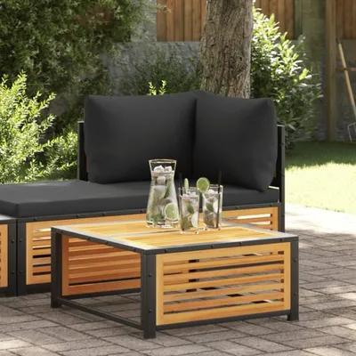 Produktbild von Wetterfester Gartentisch und Terrassentisch als Outdoor-Lounge-Tisch für Balkon, 68x68x30 cm, aus massivem Akazienholz
