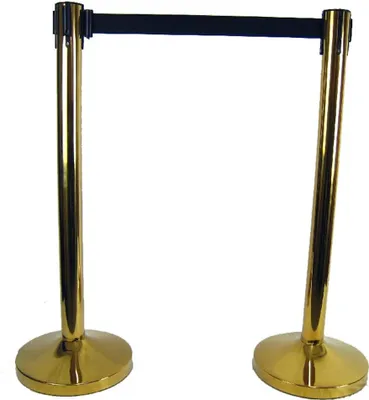 Absperrpfosten Absperrständer Personenleitsystem gold mit Gurt-Band - im-shop-kaufen.de
