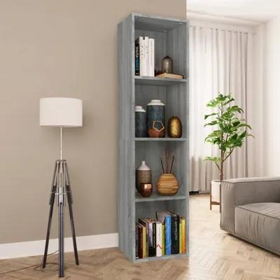 Produktbild von vidaXL Bücherschrank/TV Schrank Grau Sonoma 36x30x143 cm Holzwerkstoff - Bücherschrank - Bücherschränke - Bücherregal - Lagerregal
