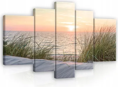 Obrázok produktu pre Obrazy na plátne Pláž More Krajina Príroda SET 170x100 cm 5 kusov Moderné obrazy na plátne XXL Obrazy na plátne Obrazy na plátne Spálňa Obývacia izba Nástenné umenie Tlač Obraz na plátne Pripravené na zavesenie