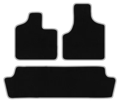 Produktbild von Fußmatten Velours Schwarz/Silber für Chrysler Voyager IV 2000-2008 Set 3-tlg