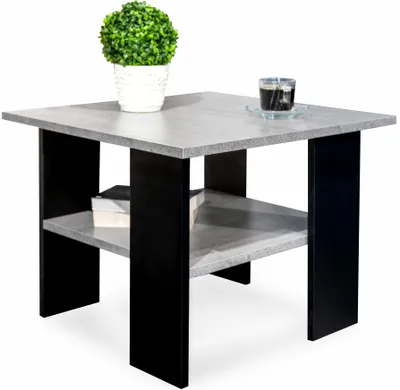 Produktbild von Meble Pitus Couchtisch ST1 60x60 cm quadratisch – Beton Schwarz