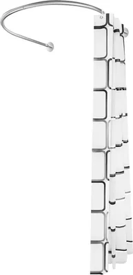 Image de Tringle à rideau de douche en U - Tringle à tension - Sans perçage - Réglable de 0,9 à 1,3 m - Section fixe de 1 m - Acier inoxydable - Rideau en polyester 2,4 × 1,8 m - Multicolore