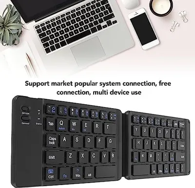 Produktbild von Faltbare Bluetooth -Tastatur, drahtlose tragbare BT -Tastatur in Taschengröße, Tablet Notebook Mobiltelefone
