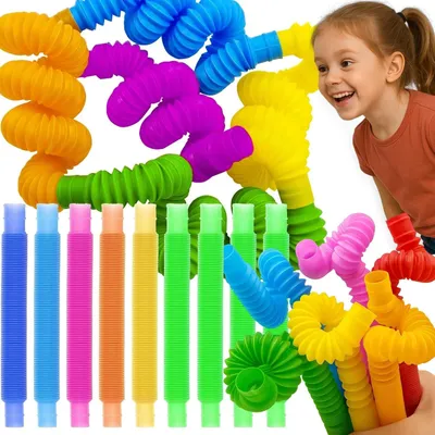 Obrázok produktu pre Senzorické rúrky Pop tube Montessori 20 ks flexibilné vzdelávacie trubice pre deti