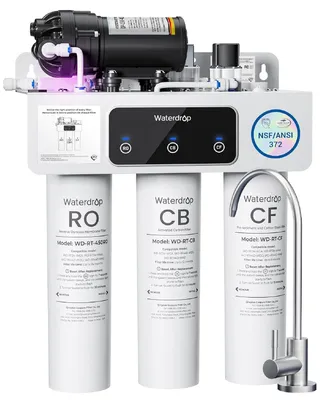 Produktbild von Waterdrop T3-C Umkehrosmoseanlage, NSF/ANSI 372-, 8-stufiger RO-Wasserfilter, 450 GPD Tankloses Wasserfiltersystem, 2:1 Rein zum Abfluss