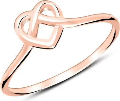 Produktbild von lanii Ring Herz aus rosévergoldetem Sterlingsilber